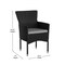 Flash Furniture Black Wicker Patio Chairs & Cream Cushions, PK 4 4-TW-3WBE074-BK-GG - alternate 9